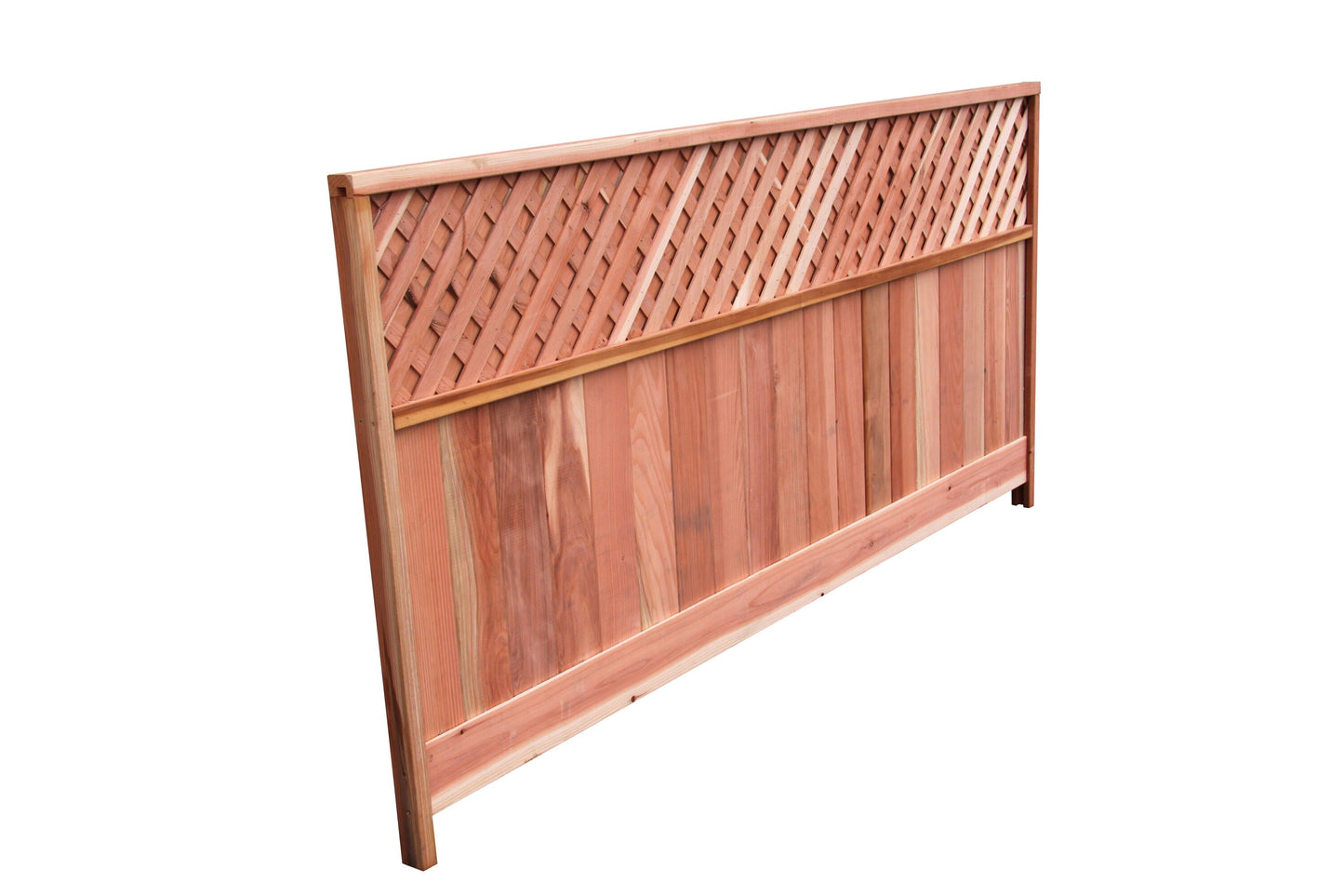 4-ft x 8-ft Redwood Lattice-top Privacy Fence Panel