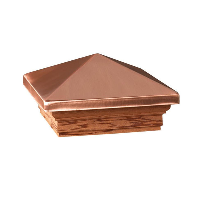Deckorators 4-in x 4-in Victoria high point Copper Plastic Redwood Deck Post Cap