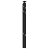 Freedom Concord/New Haven 6-ft H x 2-in W Black Aluminum Spaced Picket Flat-top Decorative Line Fence Post
