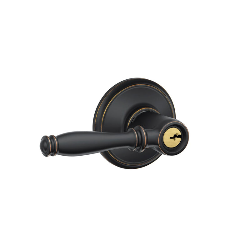 Schlage Birmingham Aged Bronze Keyed Entry Door Lever