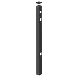 Freedom Concord/New Haven 7-ft H x 2-1/2-in W Black Aluminum Spaced Picket Flat-top Decorative End Fence Post