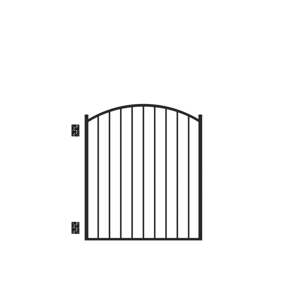 Freedom Easton 4-ft H x 4-ft W Black Aluminum Spaced Picket Flat-top Decorative Fence Gate