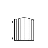 Freedom Easton 4-ft H x 4-ft W Black Aluminum Spaced Picket Flat-top Decorative Fence Gate