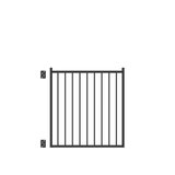 Freedom Easton 4-ft H x 4-ft W Black Aluminum Spaced Picket Flat-top Decorative Fence Gate