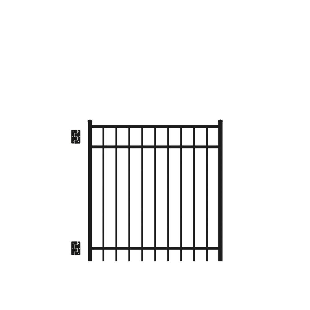 Freedom New Haven H Aluminum Spaced Picket Flat-top Decorative Walk-thru Fence Gate