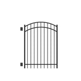 Freedom New Haven 5-ft H x 4-ft W Black Aluminum Spaced Picket Flat-top Decorative Fence Gate