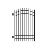 Freedom Providence 6-ft H x 4-ft W Black Aluminum Spaced Picket Pressed-point Decorative Fence Gate