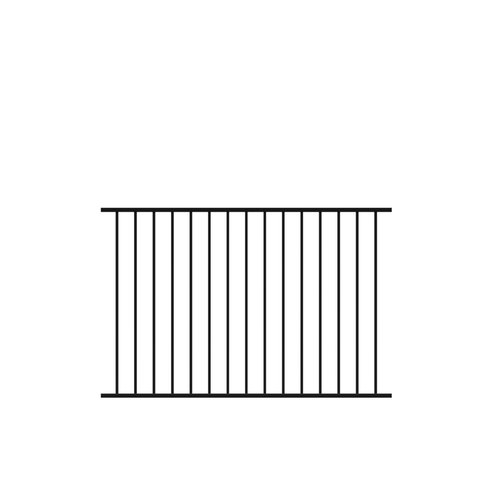 Freedom Easton 4-ft H x 6-ft W Black Aluminum Spaced Picket Flat-top Decorative Fence Panel