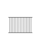 Freedom Easton 4-ft H x 6-ft W Black Aluminum Spaced Picket Flat-top Decorative Fence Panel