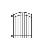 Freedom Concord 5-ft H x 4-ft W Black Aluminum Spaced Picket Decorative Walk-thru Fence Gate