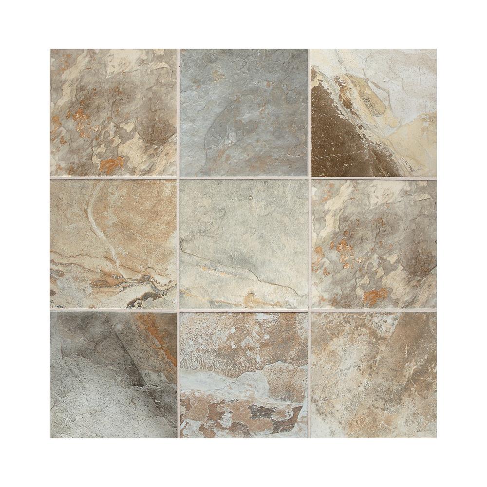 American Olean Kendal Slate Easdale Neutral 6-in x 6-in Glazed Porcelain Stone Look Floor and Wall Tile, 44-Pack (10.29-sq ft/Carton)
