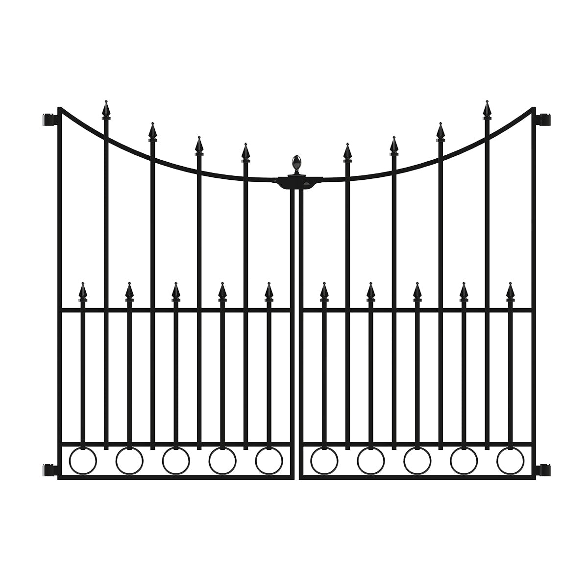 YARDLINK Empire 3-ft W Powder-coated Steel Decorative Metal Pressed-point No Dig Decorative Walk-thru Fence Gate