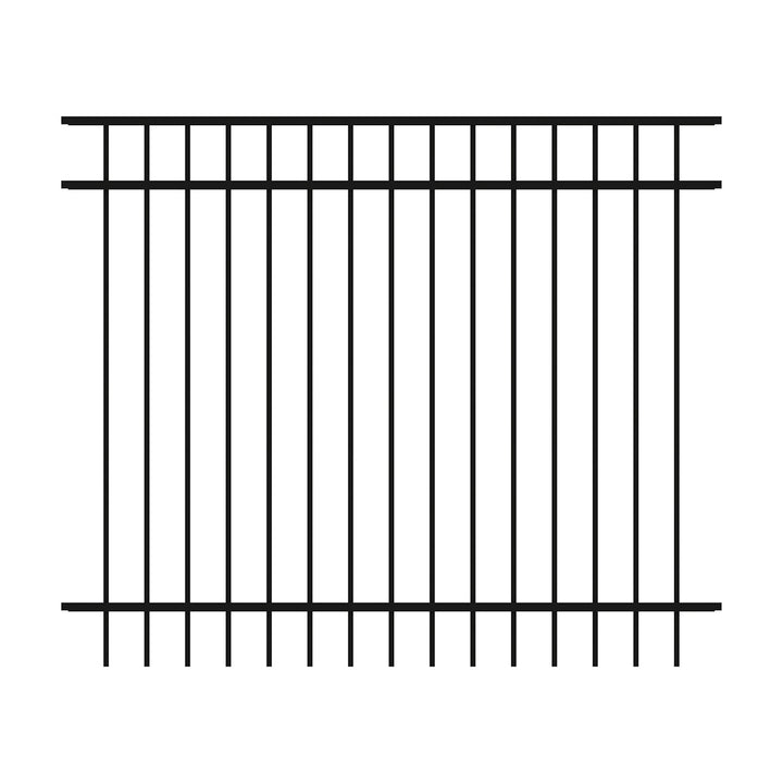 Ironcraft Berkshire 6-ft W Black Powder-coated Aluminum Spaced Picket Flat-top Yard Fence Panel