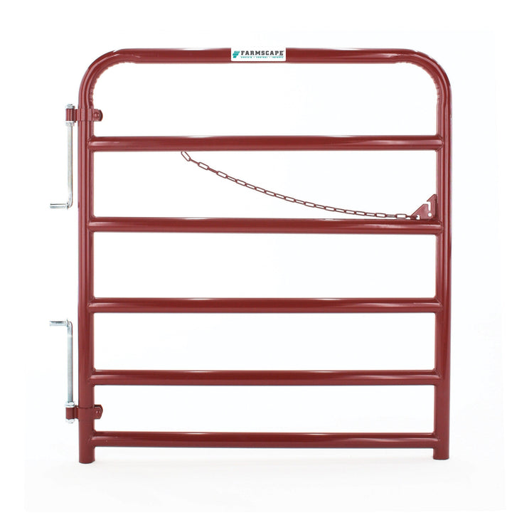 Tarter 4-ft H x 4-ft W Red E-coat Steel Round Flat-top Farm Fence Gate