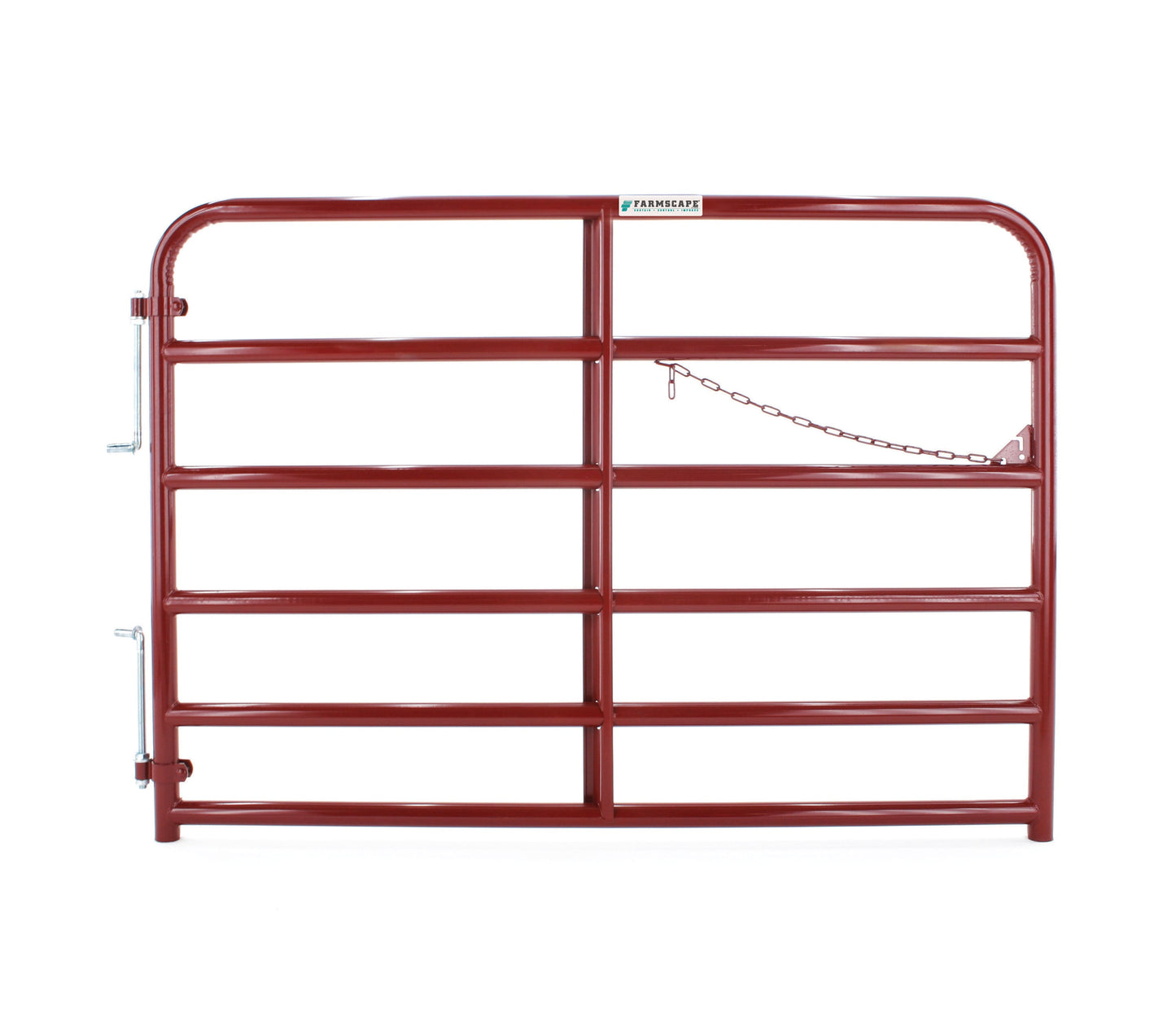 Tarter 4-ft H x 6-ft W Red E-coat Steel Round Flat-top Farm Fence Gate