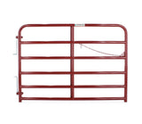 Tarter 4-ft H x 6-ft W Red E-coat Steel Round Flat-top Farm Fence Gate