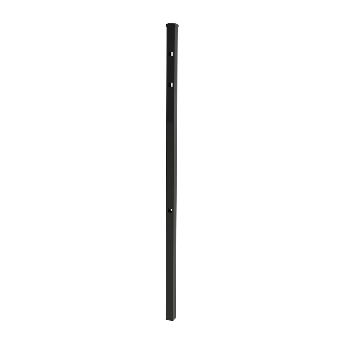 Ironcraft 2-in W Black Powder Coat Aluminum Flat-top Yard Line Fence Post