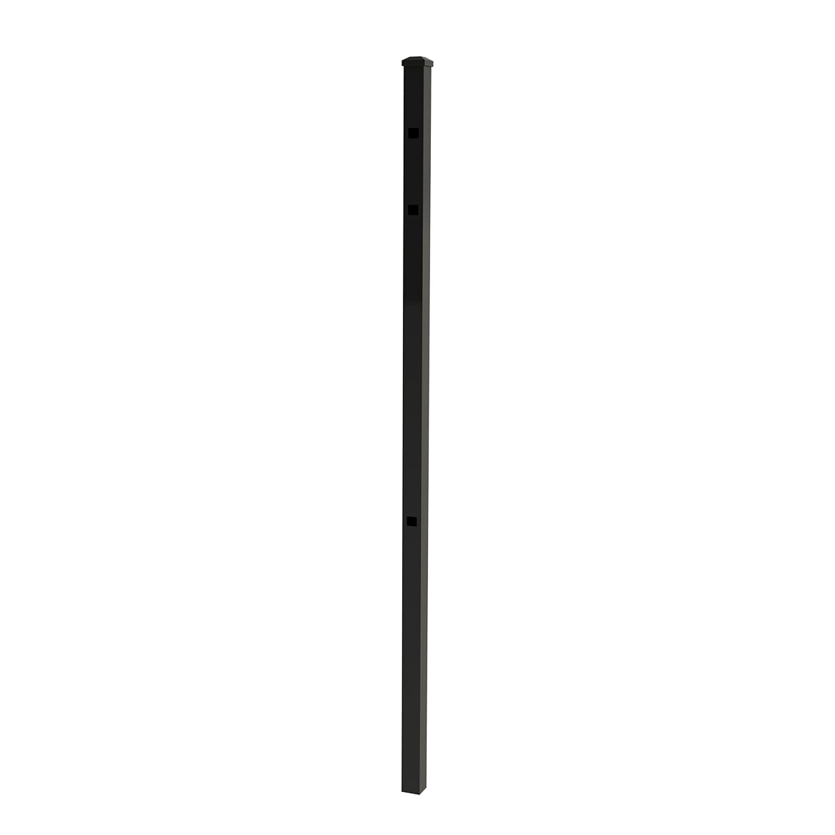 Ironcraft 2-in W Black Powder Coat Aluminum Flat-top Yard End Fence Post