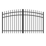 Ironcraft Orleans 4-ft H x 8-ft W Black Powder-coated Aluminum Spaced Picket Pressed-point Yard Fence Gate