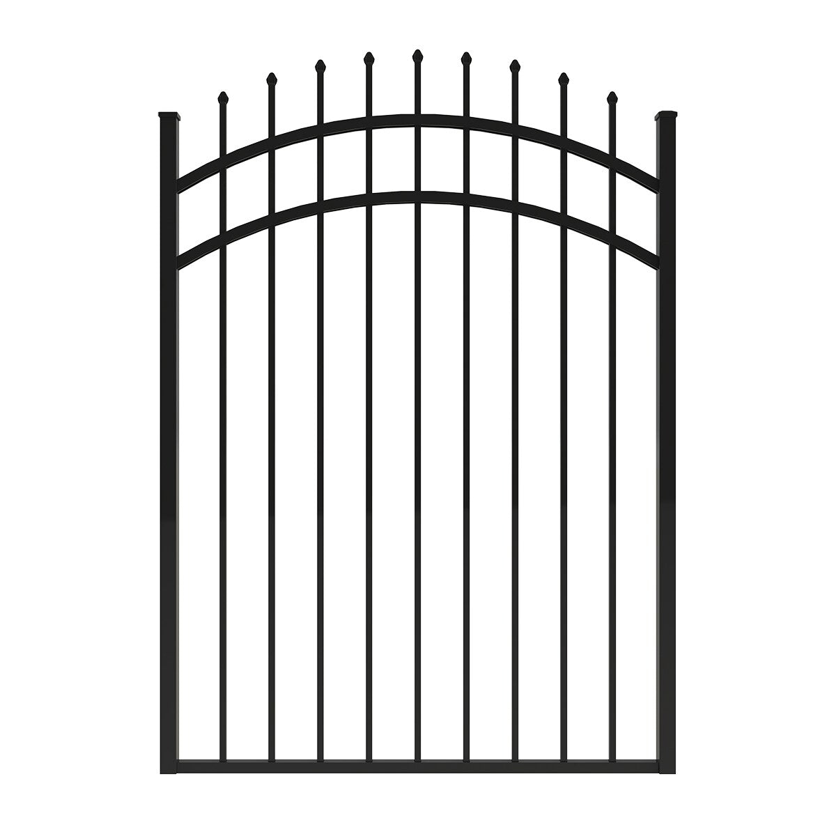 Ironcraft Orleans Black Powder-coated Aluminum Pressed-point Yard Fence Gate