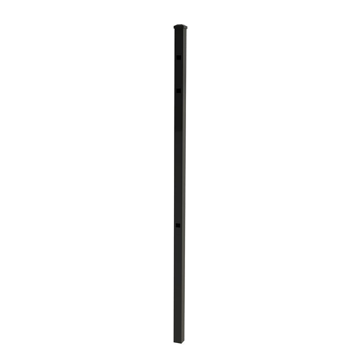 Ironcraft 2-in W Black Powder Coat Aluminum Flat-top Yard End Fence Post