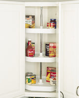 Rev-A-Shelf 3-Tier Plastic Half Moon Cabinet Lazy Susan, Almond, 20-in D-Shape