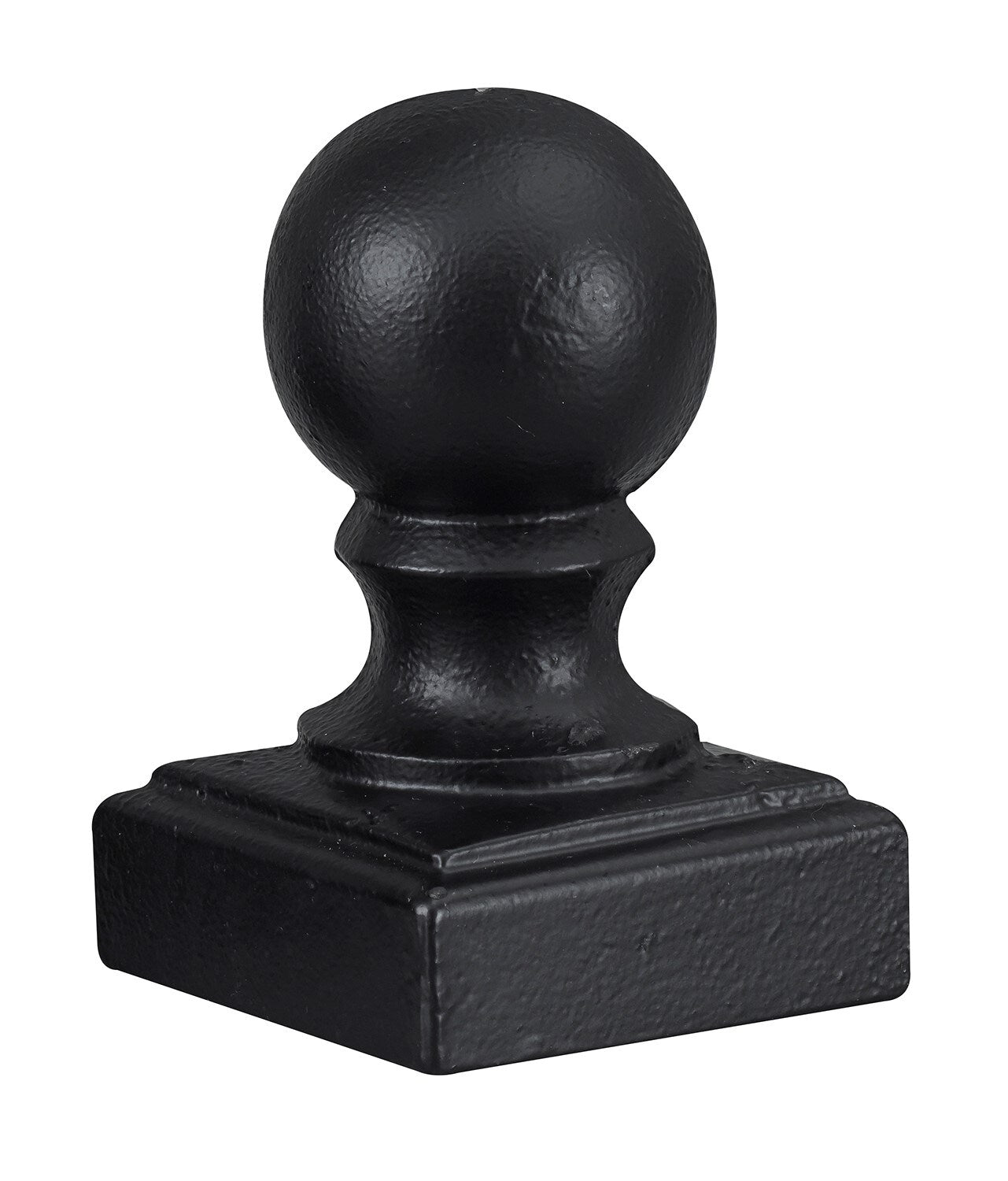 Gilpin 2-in x 2-in Black Painted Cast Iron Post Cap for Steel Fence Series - Ball Cap Design