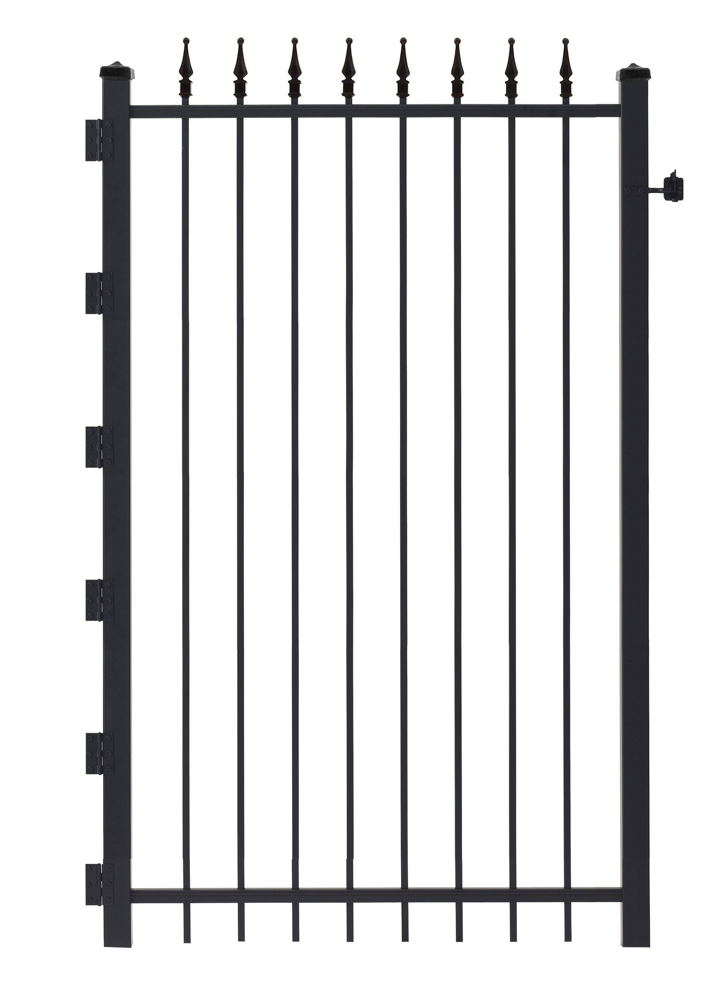 Gilpin 6-ft H x 3-ft W Black Steel Decorative Metal Straight-top Decorative Walk-thru Fence Gate