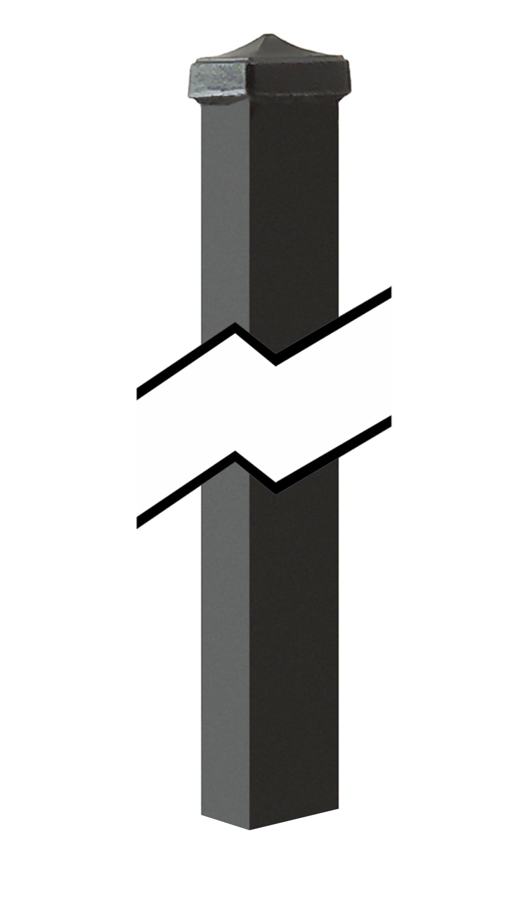 Gilpin 8-ft H x 2-in W Black Steel Decorative Metal Flat-top Decorative Fence Post