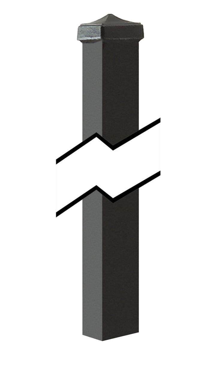 Gilpin 8-ft H x 2-in W Black Steel Decorative Metal Flat-top Decorative Fence Post