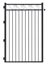 Gilpin 6-ft H x 4-ft W Black Steel Decorative Metal Straight-top Decorative Standard Fence Gate