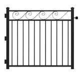 Gilpin 4-ft H x 47-in W Black Steel Decorative Metal Straight-top Decorative Standard Fence Gate