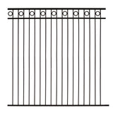 Gilpin 6-ft H x 6-ft W Black Steel Spaced Picket Flat-top Decorative Fence Panel