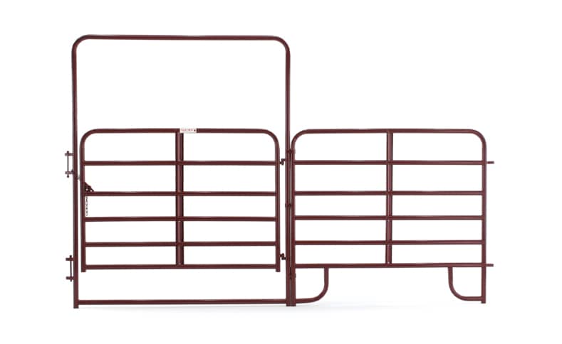 Tarter 8-ft H x 12-ft W Red E-coat Steel Farm Walk-thru Fence Gate