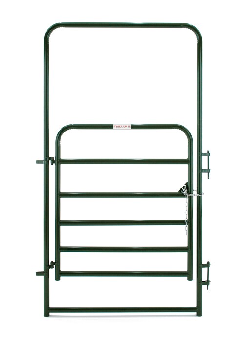 Tarter 8-ft H x 4-ft W Green Powder Over E-coat Steel Farm Walk-thru Fence Gate