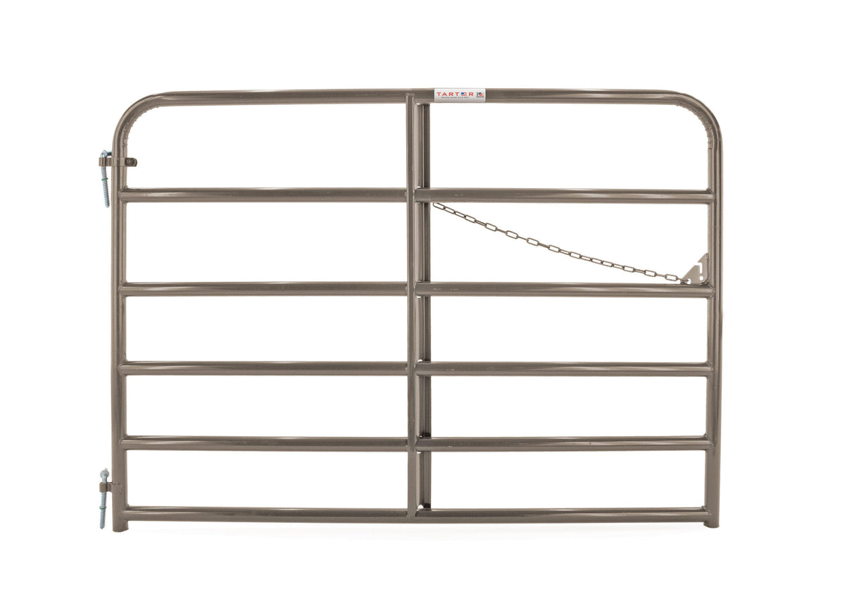 Tarter 4-ft H x 6-ft W Brown Powder Coat Steel Corral Flat-top Farm Fence Gate
