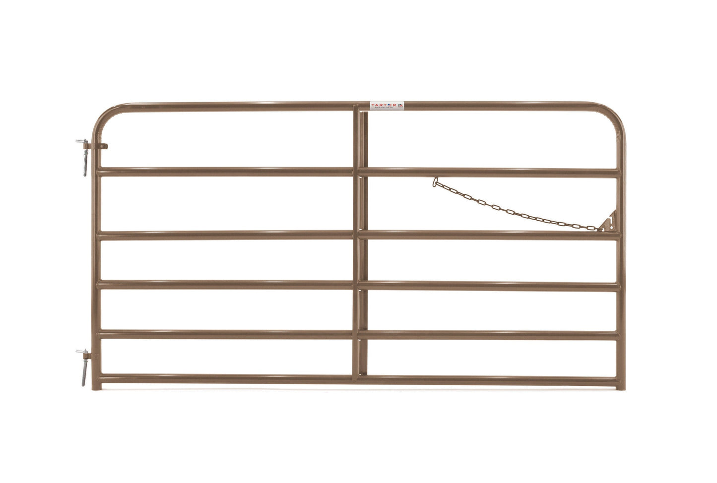 Tarter 4-ft H x 8-ft W Brown Powder Coat Steel Corral Flat-top Farm Fence Gate