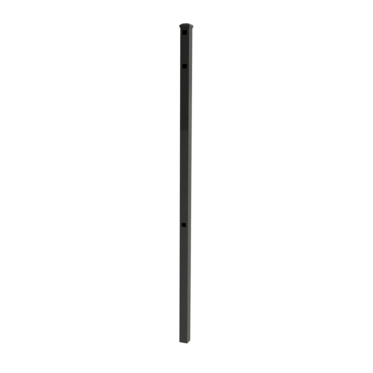 Ironcraft 6-ft H x 2-in W Black Powder Coat Aluminum Yard End Fence Post