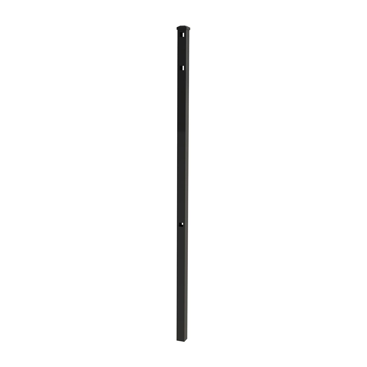 Ironcraft Berkshire 6-ft H x 2-in W Black Powder Coat Aluminum Flat-top Yard Line Fence Post