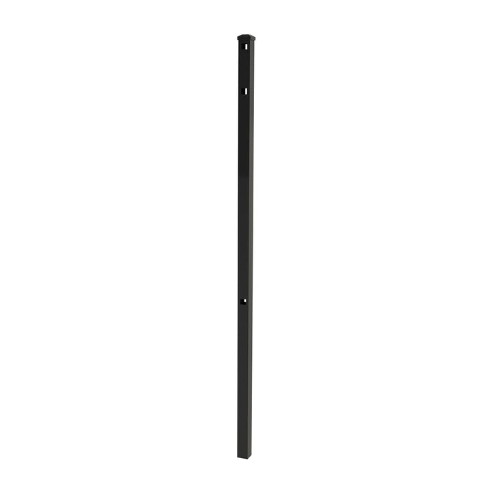 Ironcraft Berkshire 6-ft H x 2-in W Black Powder Coat Aluminum Flat-top Yard Line Fence Post