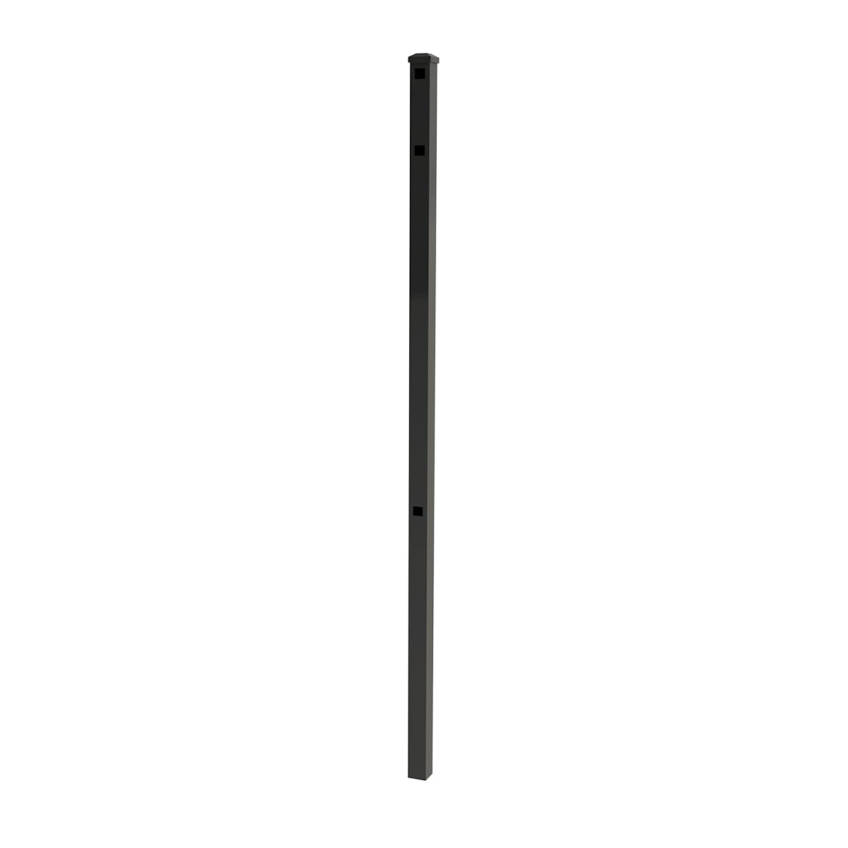Ironcraft 6-ft H x 2-in W Black Powder Coat Aluminum Yard End Fence Post