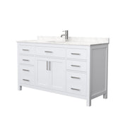Beckett 72 in. W x 22 in. D Double Bath Vanity in Dark Gray with Cultured Marble Vanity Top in Carrara with White Basins - Super Arbor