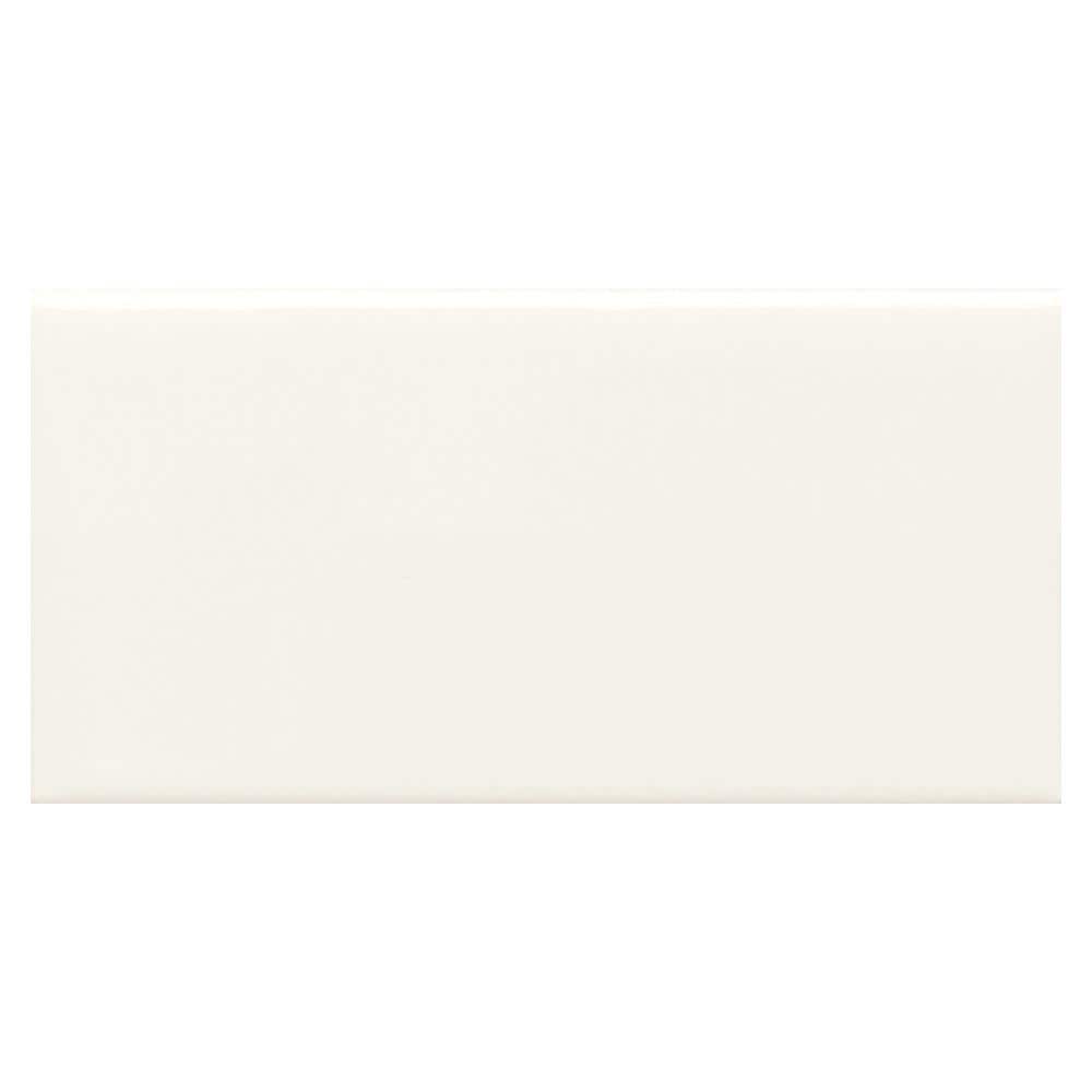 American Olean Bright Ice White Glazed Ceramic Bullnose Tile, 3-in x 6-in