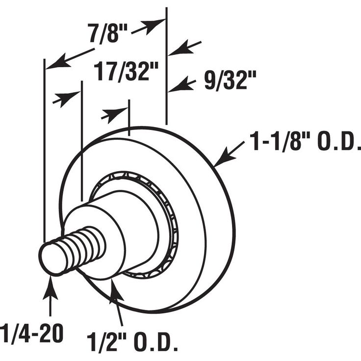 1-1/8 in. White, Nylon, Ball Bearing Drawer Rollers (2-pack)