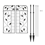 YARDLINK 4-ft H x 3-ft W Black Powder-coated Steel Decorative Metal Flat-top No Dig Decorative Fence Gate