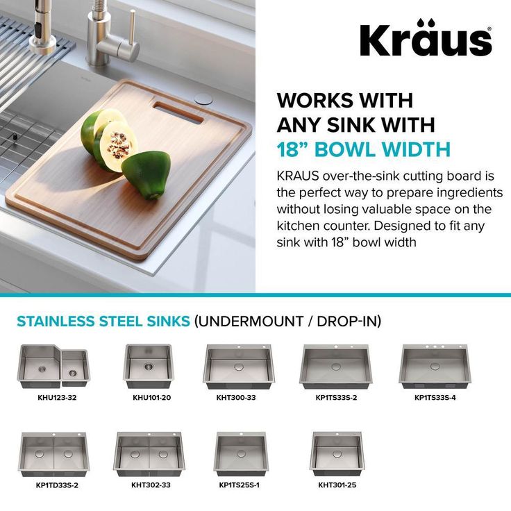 19.5 in. x 12 in. Rectangle Organic Solid Bamboo Cutting Board for Kitchen Sink