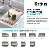 19.5 in. x 12 in. Rectangle Organic Solid Bamboo Cutting Board for Kitchen Sink