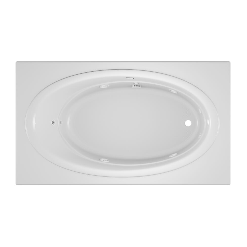 Jacuzzi Nova 72 in. x 42 in. Acrylic Right-Hand Drain Rectangular Drop-In Whirlpool Bathtub in White