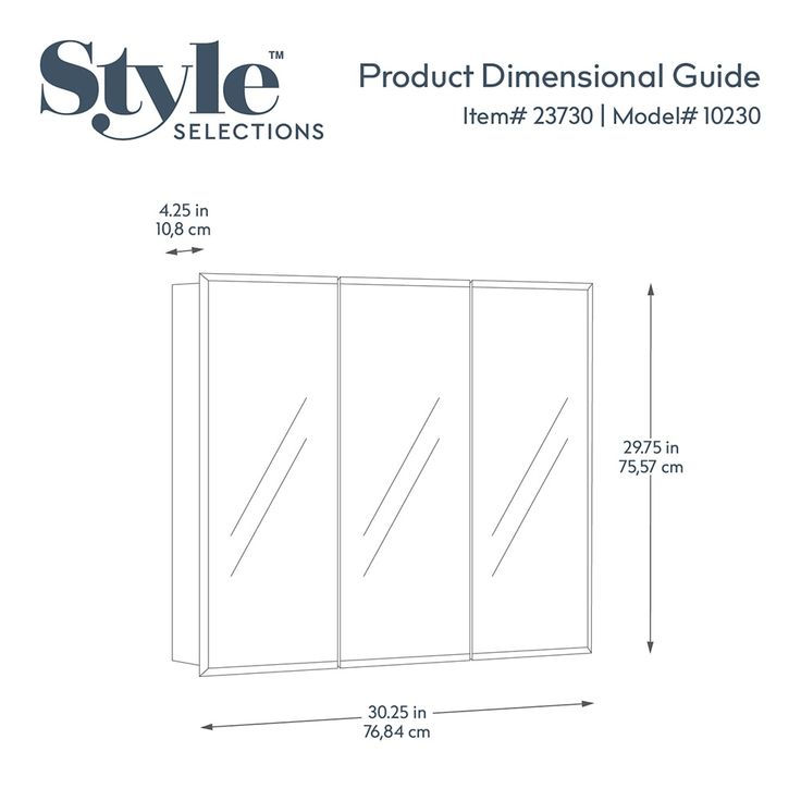 Style Selections 30.25-in x 29.75-in Square Surface Mirrored Medicine Cabinet