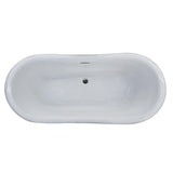 Ruby 5.9 ft. Acrylic Flatbottom Non-Whirlpool Bathtub in White - Super Arbor